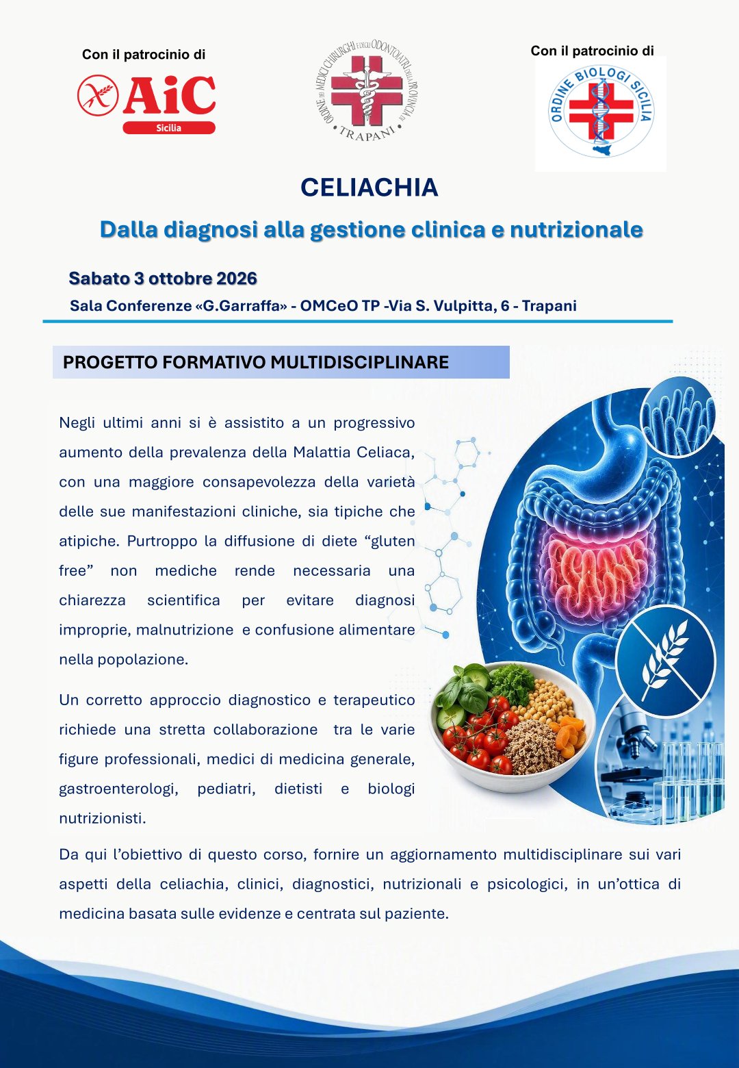 Clicca per accedere all'articolo EVENTO ECM: “CELIACHIA: DALLA DIAGNOSI ALLA GESTIONE CLINICA E NUTRIZIONALE”